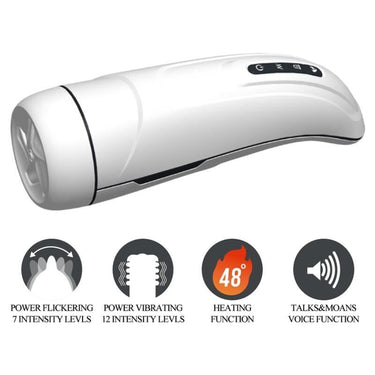 Masturbatore Vibrante con Calore e Funzione Leccata Premium